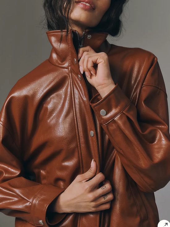 Pilcro Jackets & Blazers - Pilcro Cohen Funnel Neck Bomber Jacket on Sable